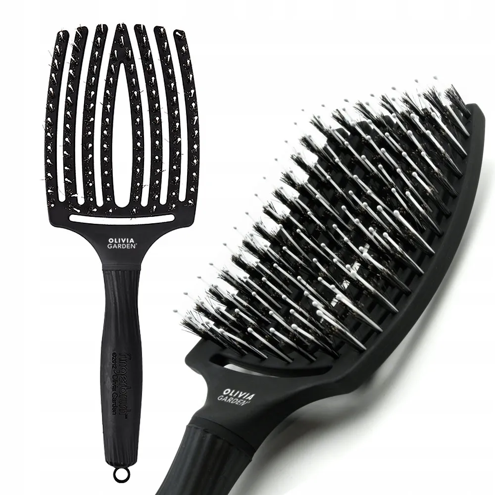 Olivia Garden Fingerbrush Combo Large Black – plaukų šepetys