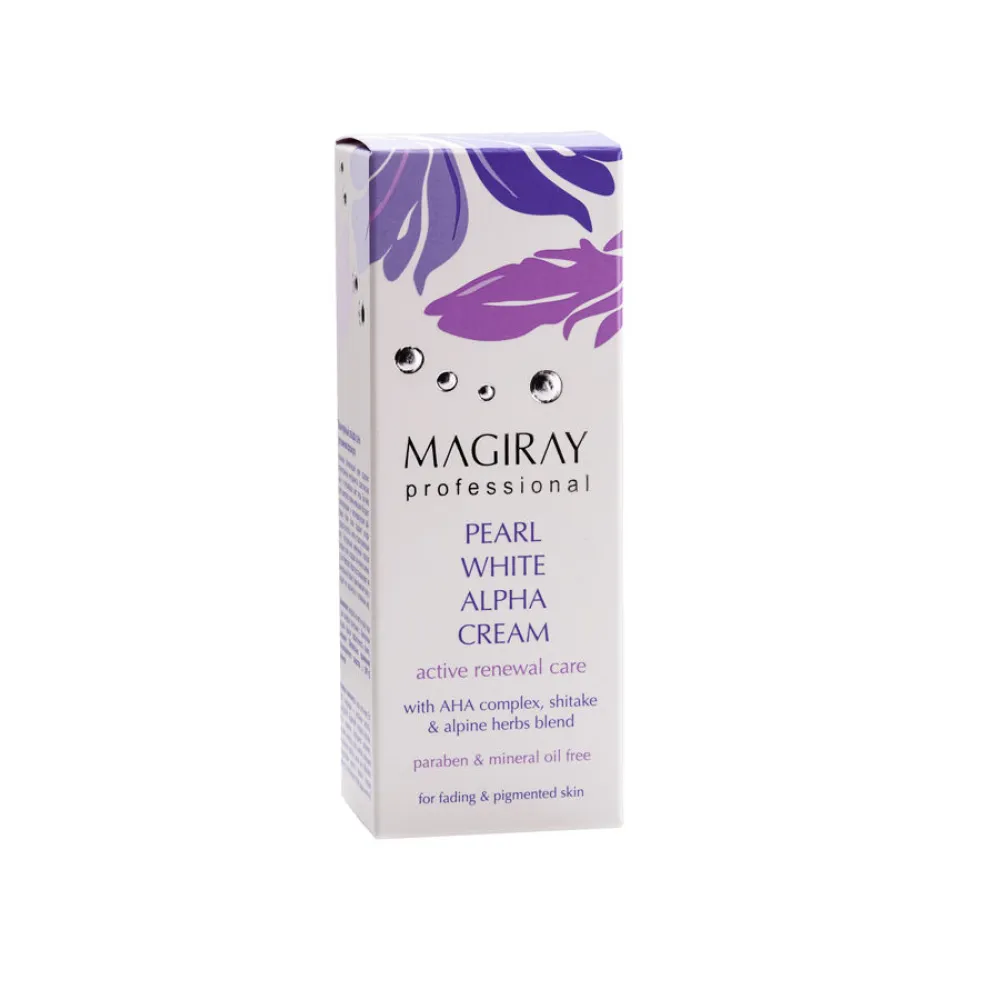 MAGIRAY PEARL WHITE ALPHA CREAM - Naktinis kremas su AHA brandžiai, pigmentuotai odai