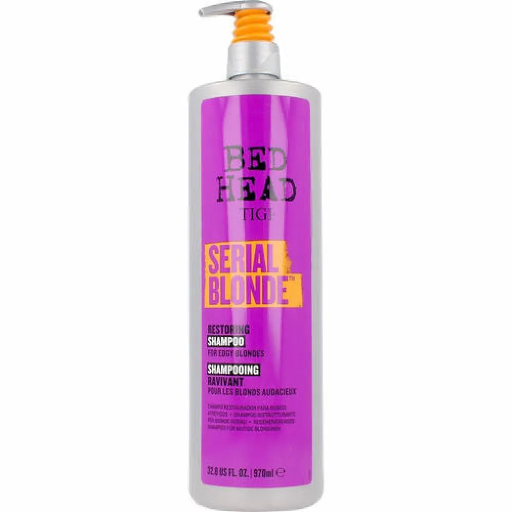 TIGI Bed Head Serial Blonde Restoring Shampoo – šampūnas šviesiems plaukams, 970 ml
