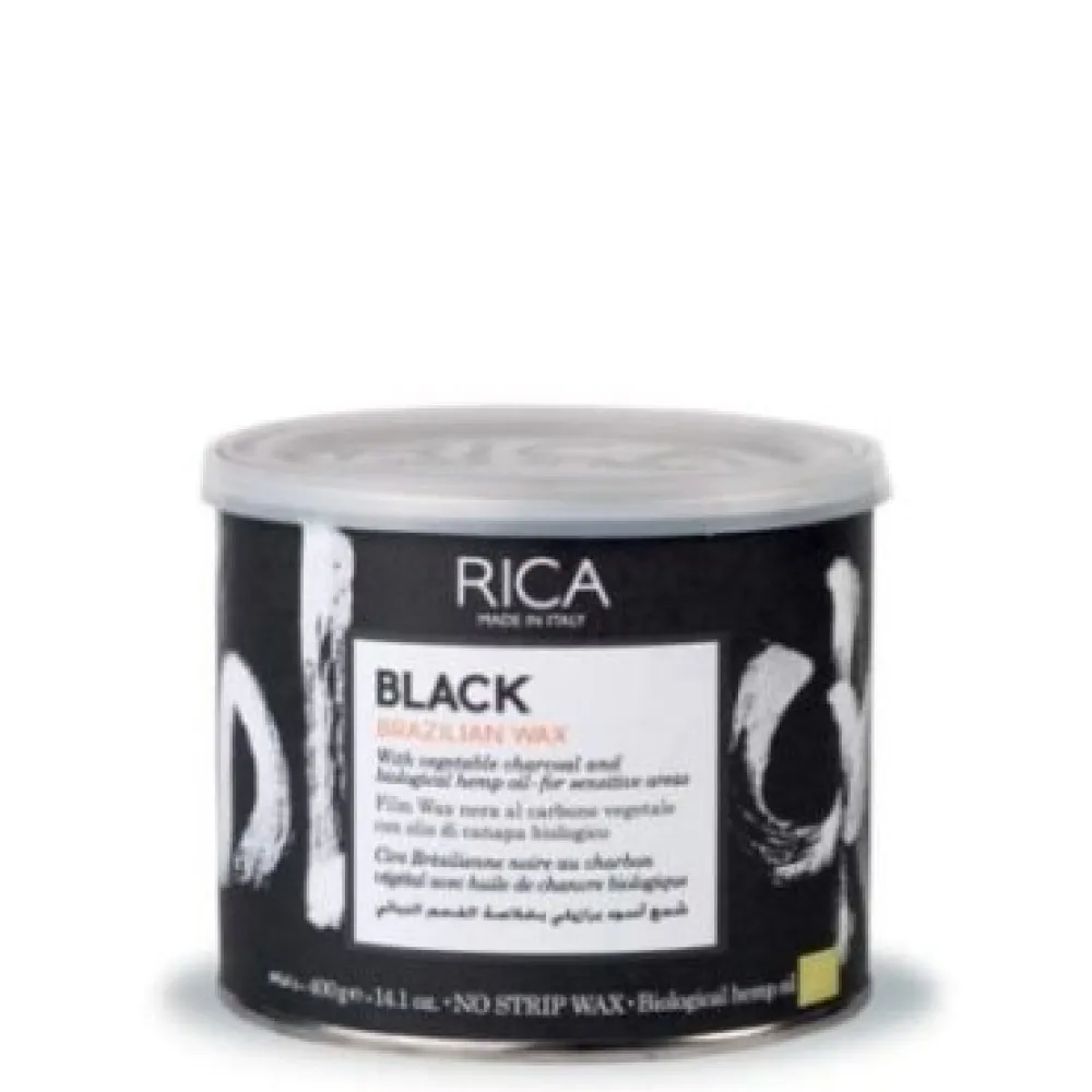 RICA BLACK Brazilian Wax – juodasis Brazilijos kietasis vaškas, 400 ml