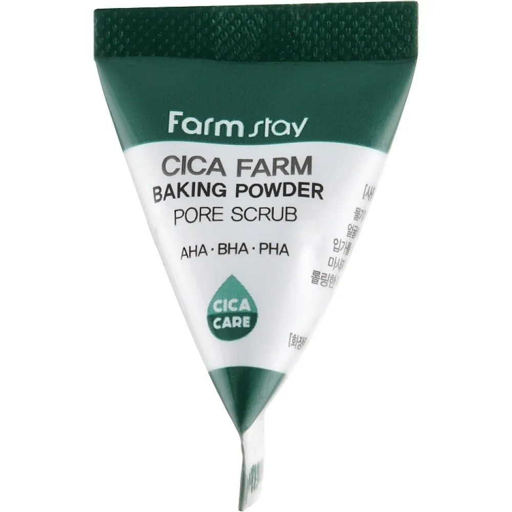 FarmStay Cica Farm Baking Powder Pore Scrub – veido šveitiklis su centella ekstraktu, 7 ml