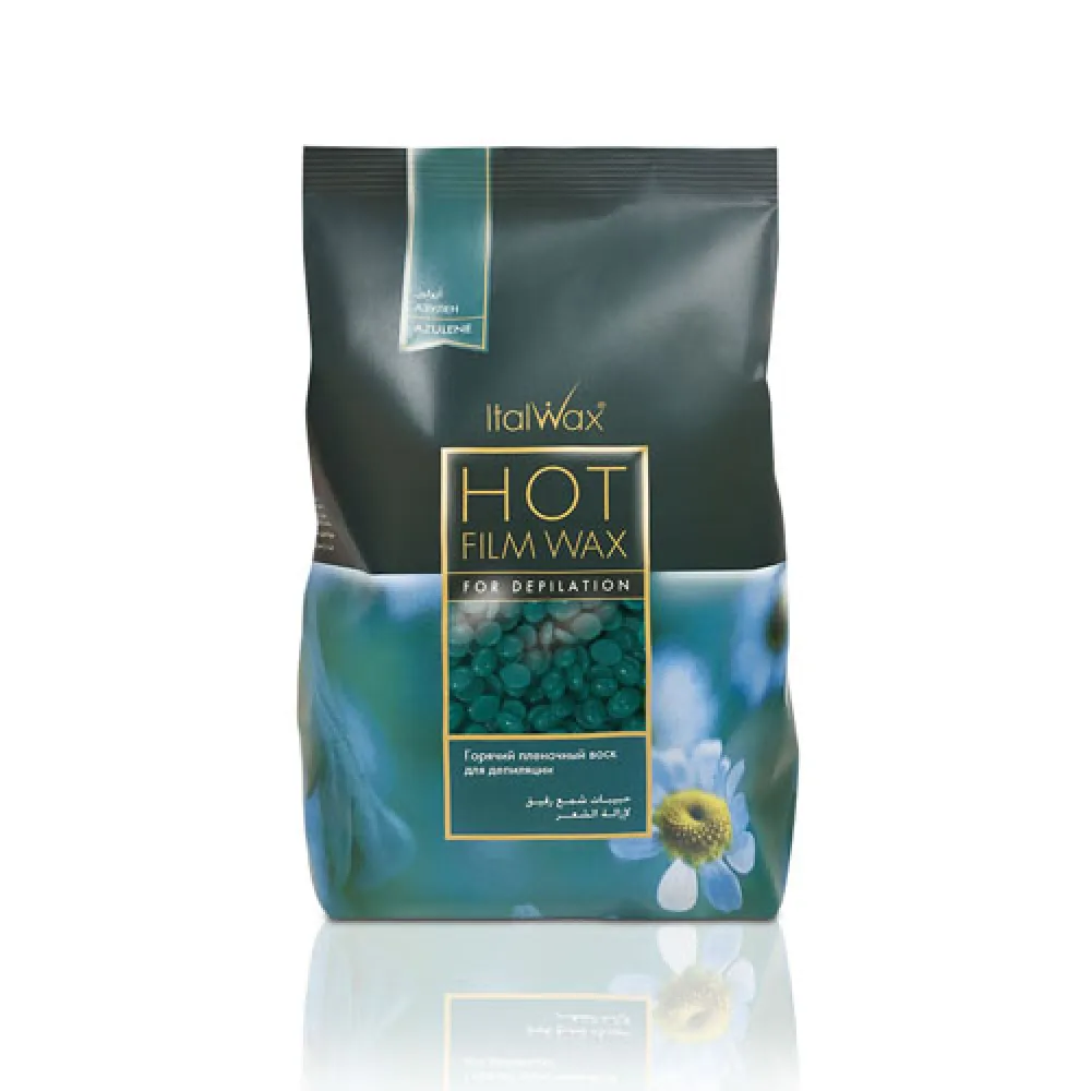 ItalWax Hot Film Wax Azulene – skaidrus plėvelinis vaškas AZULENE, 1000 g
