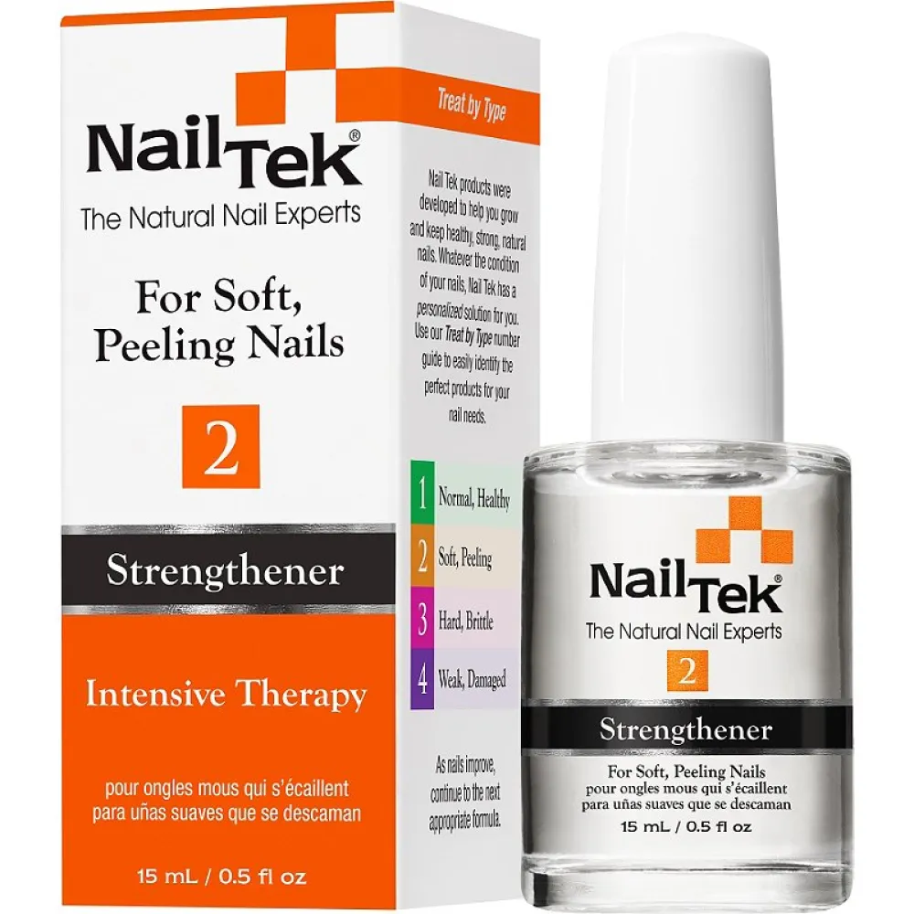 Nail Tek 2 Strengthener Intensive Therapy – nagų stiprinimo priemonė ploniems ir minkštiems nagams
