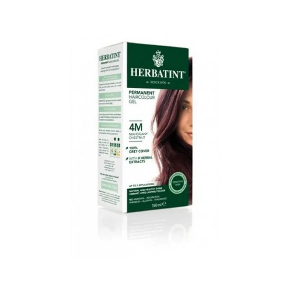 HERBATINT ilgalaikiai natūralūs augaliniai geliniai plaukų dažai – 4M (mahagoninė ruda)