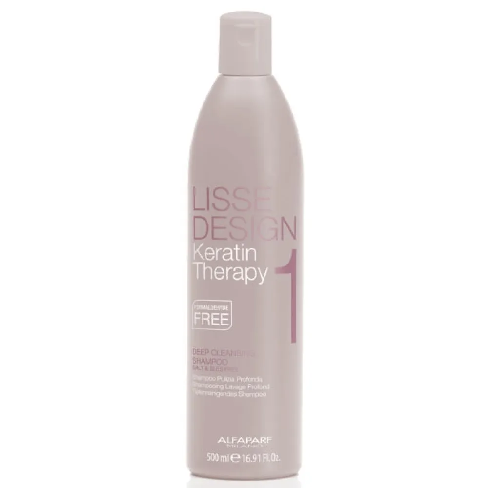 Alfaparf LISSE DESIGN Keratin Therapy DEEP CLEANSING Shampoo Nr.1 - giliai valantis šampūnas, 500 ml