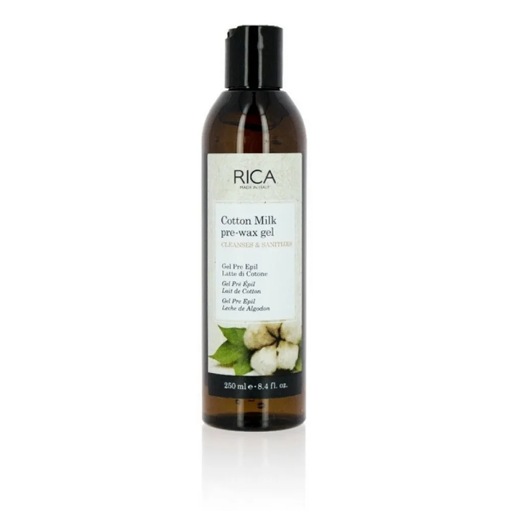 RICA Cotton Milk Pre-wax gel – gelis su medvilnės ekstraktu prieš depiliaciją, 250 ml