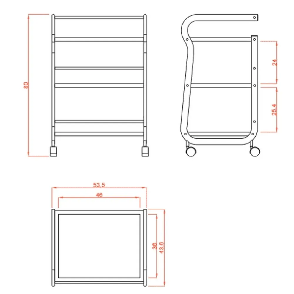 Meistro vežimėlis su 3 lentynomis