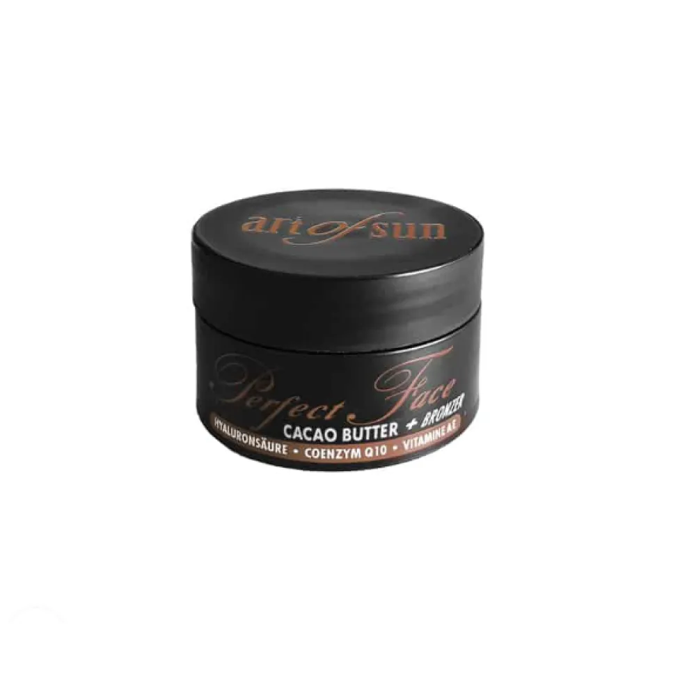 Art of Sun Perfect Face Cacao Butter Bronzer – soliariumo kremas veidui ir dekoltėi su kakavos sviestu ir bronzeriais, 15 ml