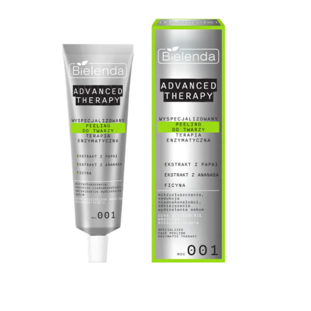 Bielenda Advanced Therapy Face Peeling 001 – šveitiklis veidui, enziminė terapija, 30 ml