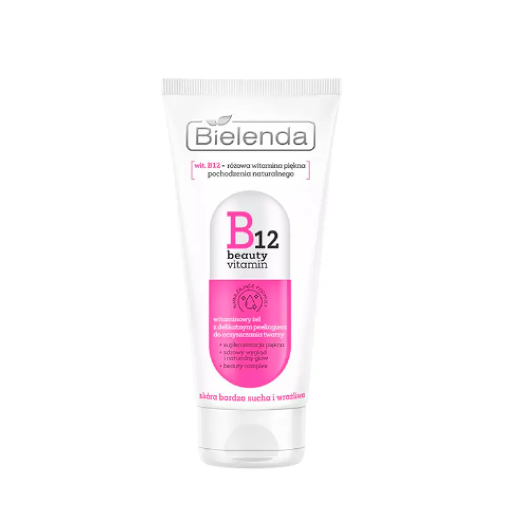 Bielenda B12 BEAUTY VITAMIN Veido gelis su pilingo efektu, 150 ml