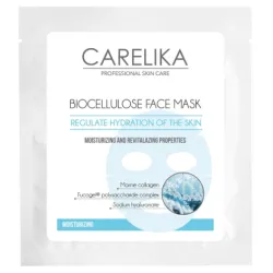CARELIKA Biocellulose Face Mask - drėkinanti ir atgaivinanti bioceliuliozinė veido kaukė, 8 ml
