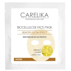CARELIKA Biocellulose Lightening Face Mask – Balinamoji BIOceliuliozės veido kaukė su vitaminu C, 8 ml