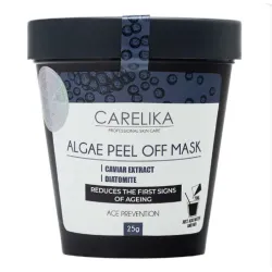 CARELIKA Algea Peel Off Mask Caviar Extract – nuplėšiama kaukė spindinčiai ir švytinčiai odai su juodais ikrais, 25 g