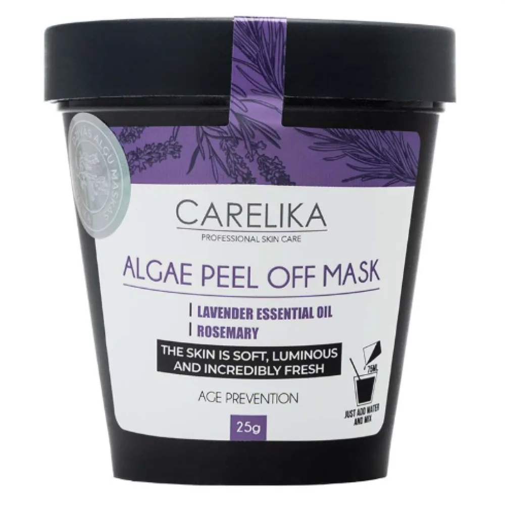 CARELIKA Algea Peel Off Mask Lavender Oil – plėvelinė priešraukšlinė kaukė ląstelių regeneracijai, 25 g