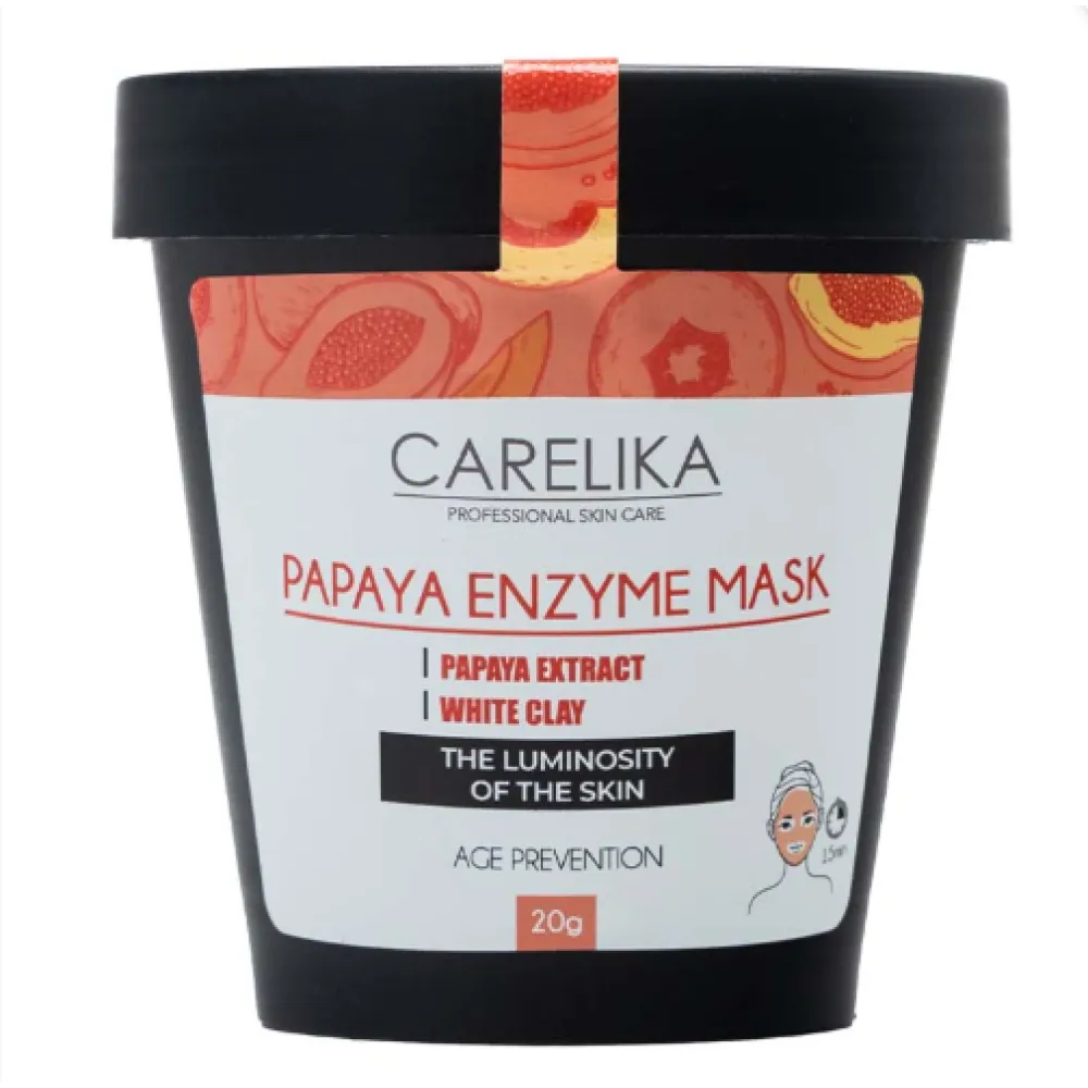 CARELIKA Papajos fermentų kaukė su baltuoju moliu, 20 g