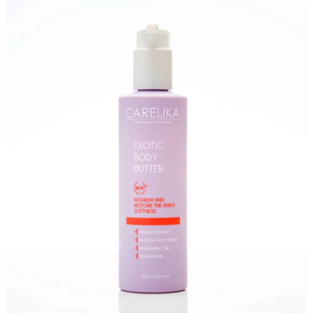 CARELIKA Exotic Body Butter – maitinantis kūno sviestas su odą minkštinančiomis savybėmis, 250 ml