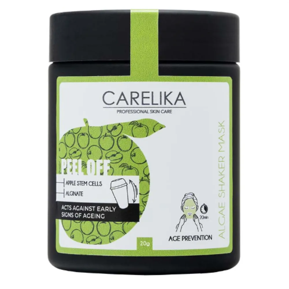 CARELIKA Shaker Peel Off Mask Apple Stem Cells – anti-senėjimo kaukė su obuolių kamieninėmis ląstelėmis, 20 g