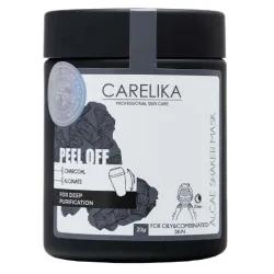 CARELIKA Shaker Peel Off Mask Charcoal - valanti ir detoksikuojanti kaukė su aktyvintąja anglimi, 20 g