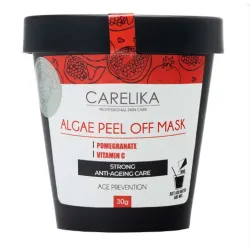 CARELIKA Algea Peel Off Mask Pomegranate – plėvelinė granatų kaukė brandžiai odai, 30 g