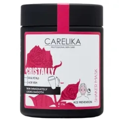 CARELIKA Shaker Prebiotic Cristally Mask Rose Petals – anti-senėjimo kaukė su rožių žiedlapiais, 15 g