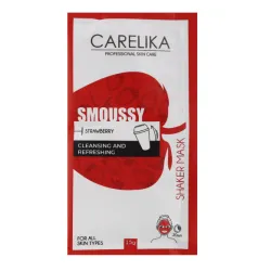 CARELIKA Shaker Smoussy Mask Strawberry – gaivinanti ir valanti braškių putų kaukė, 15 g.