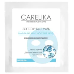 CARELIKA Softcell Face Mask – drėkinanti ir priešraukšlinė Softcell audinio veido kaukė, 15 ml