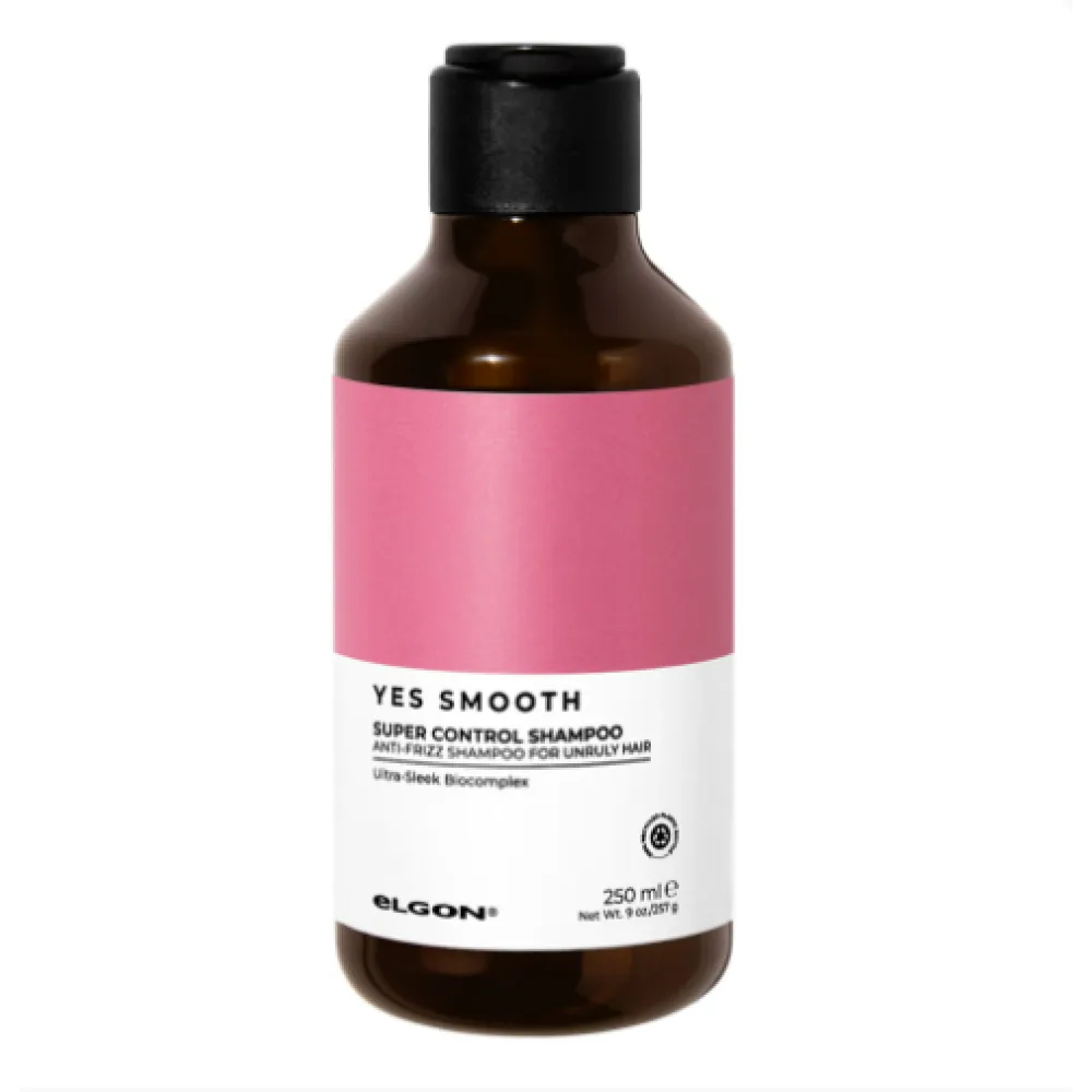 ELGON Yes Smooth Super Control Anti-Frizz Shampoo – lyginantis šampūnas nuo garbanojimosi, 250 ml