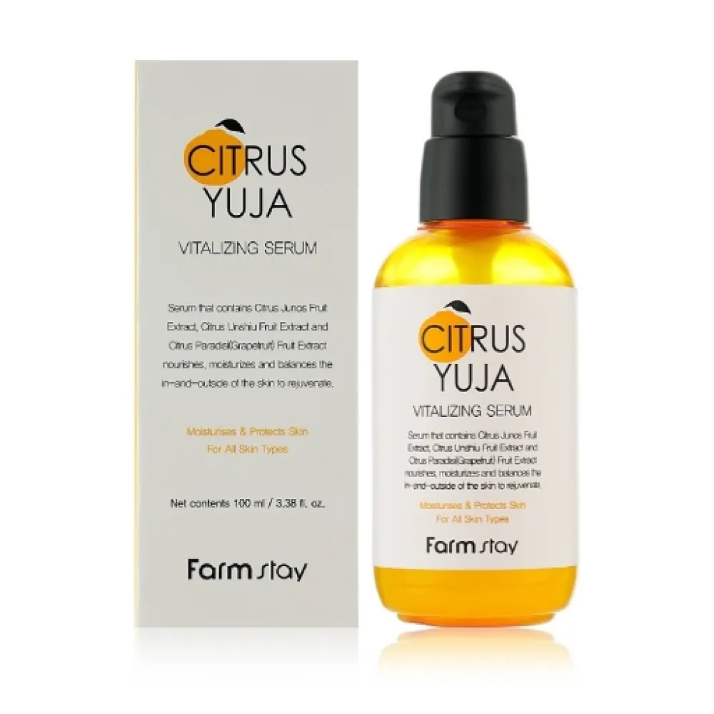 FarmStay Citrus Yuja Vitalizing Serum – gaivinantis veido serumas, 100 ml