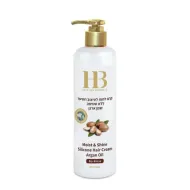 H&B Moist & Shine Argan Oil Hair Cream No-Rinse – drėkinantis ir blizgesį suteikiantis plaukų kremas su argano aliejumi ir silikonu, nenuplaunamas, 400 ml