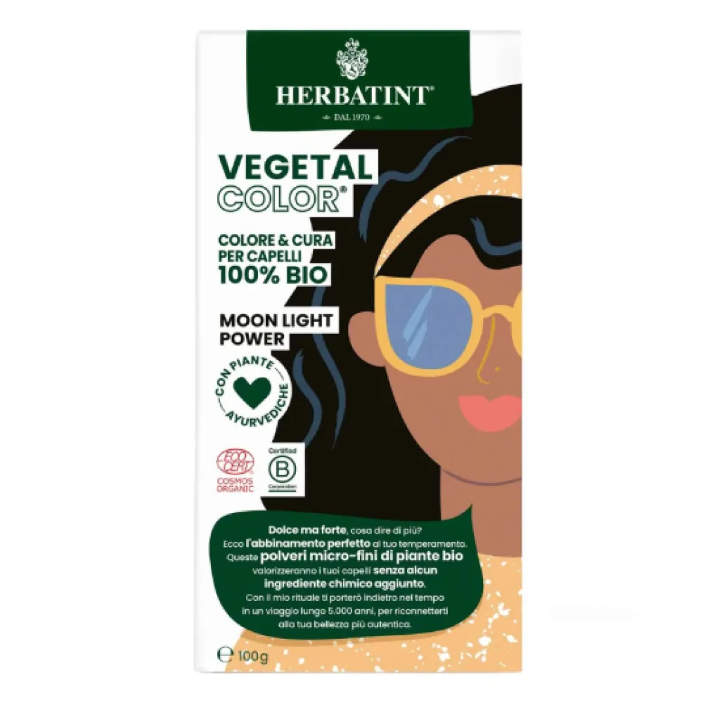 HERBATINT Vegetal Color – Organinė plaukų spalva (Moon Night Power / Juoda)