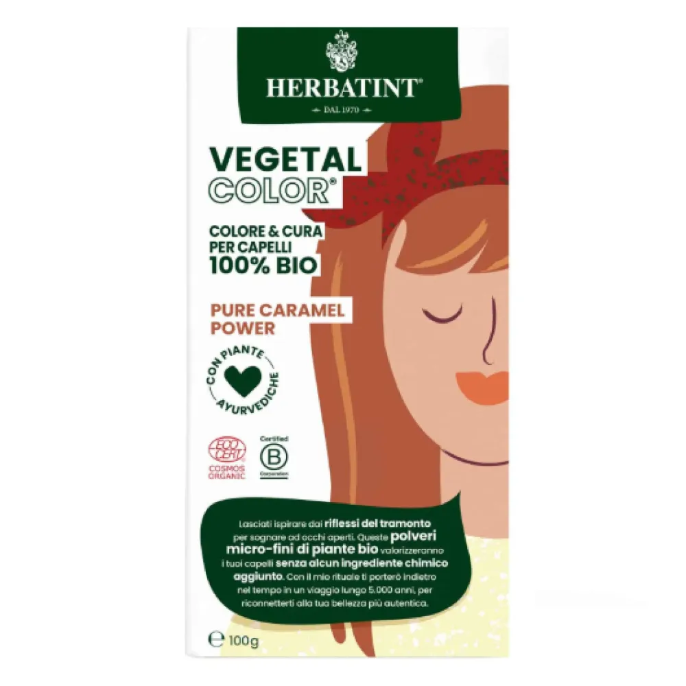 HERBATINT Vegetal Color – organinė plaukų spalva (Pure Caramel Power / Karamelė)