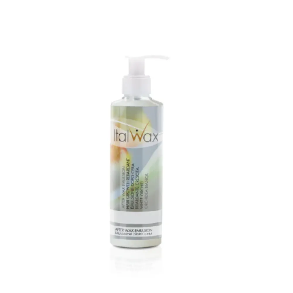 Italwax After Wax Emulsion Hair Growth Retardant White Orchid – emulsija po depiliacijos plaukų augimo sulėtinimui su balta orchidėja, 100 ml