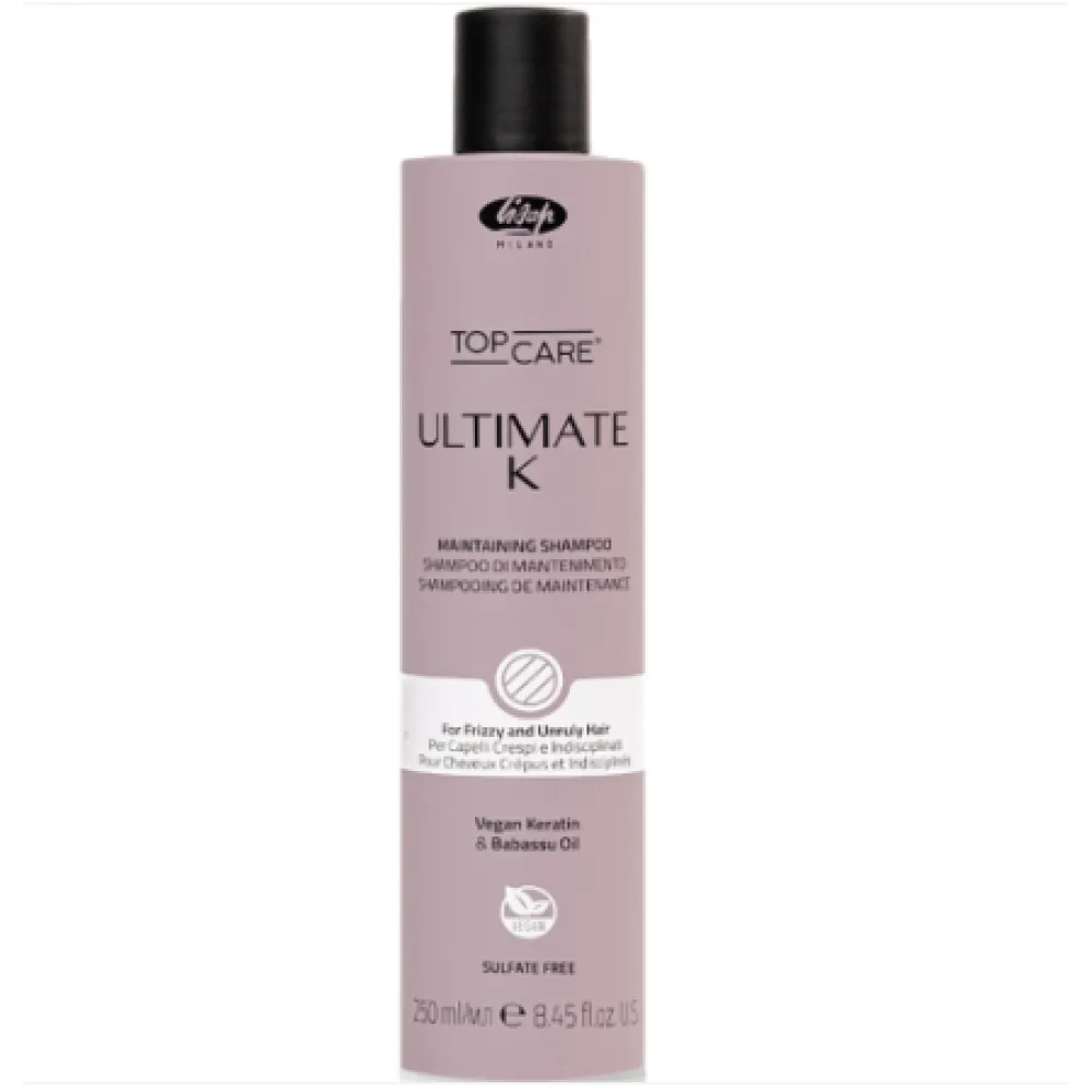 Lisap Milano UltimateK Shampoo – nugludinamasis šampūnas su keratinu, 250 ml