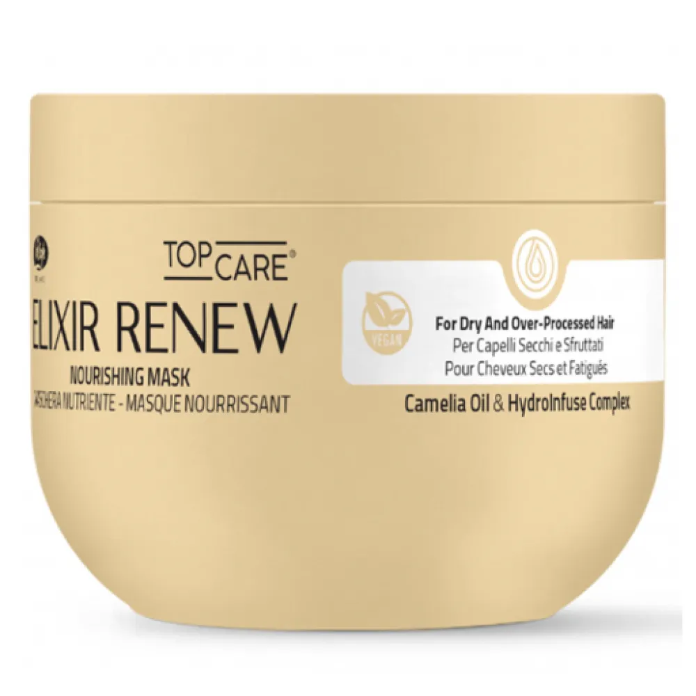Lisap Milano Top Care ELIXIR Renew Mask – atnaujinamoji kaukė chemiškai apdorotiems ir pažeistiems plaukams, 500 ml