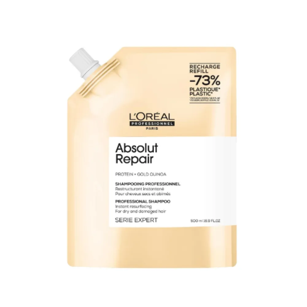 L'Oreal Professionnel Serie Expert Absolut Repair Shampoo, atstatantis šampūnas pažeistiems plaukams, 500 ml, papildymas