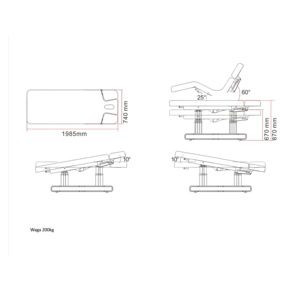 Elektrinė masažo kušetė SIENA
