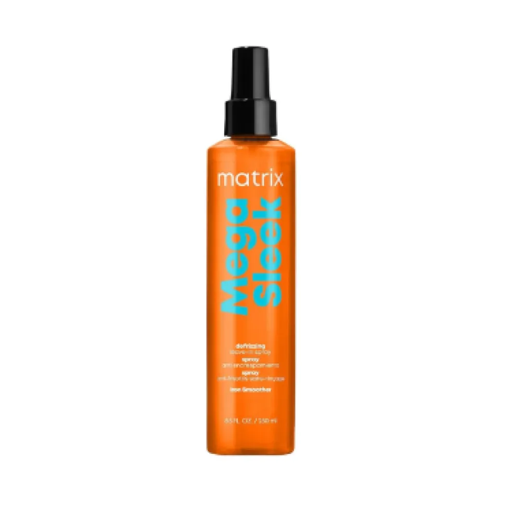 Matrix Total Results Mega Sleek Defrizzing Leave-in Spray - Purškiama paliekama priemonė nuo garbanojimosi su karščio apsauga nepaklusniems plaukams, 250 ml