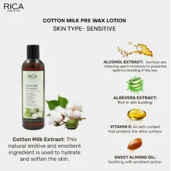 RICA Cotton Milk Pre-wax gel – gelis su medvilnės ekstraktu prieš depiliaciją, 250 ml