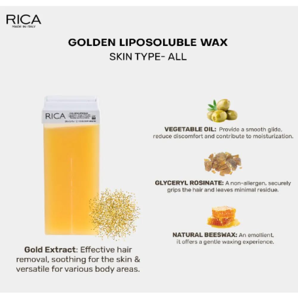 RICA Golden Wax – auksinis vaškas, 100 ml