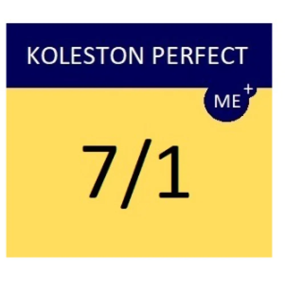 WELLA PROFESSIONALS KOLESTON PERFECT ME+ - Plaukų dažai, 7/1 – peleninė šviesiaplaukė