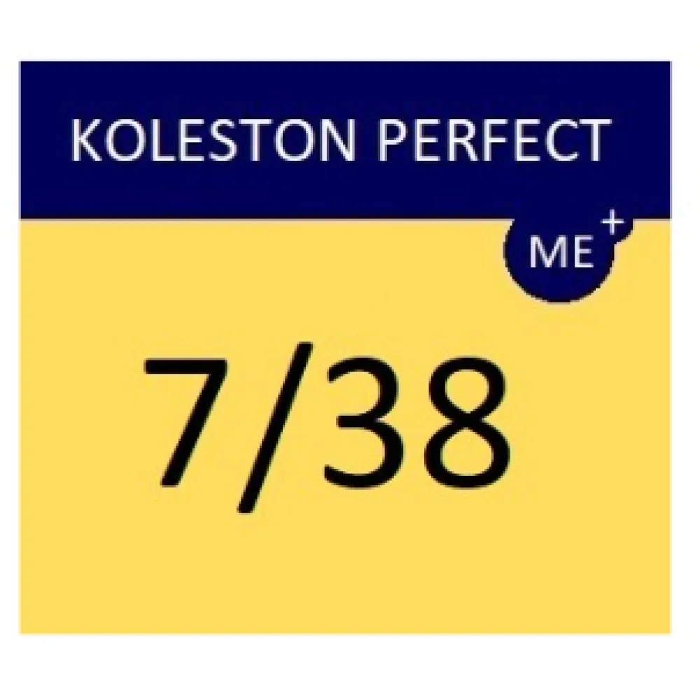 WELLA PROFESSIONALS KOLESTON PERFECT ME+ – Plaukų dažai 7/38 – vidutinis šviesus auksinis perlas