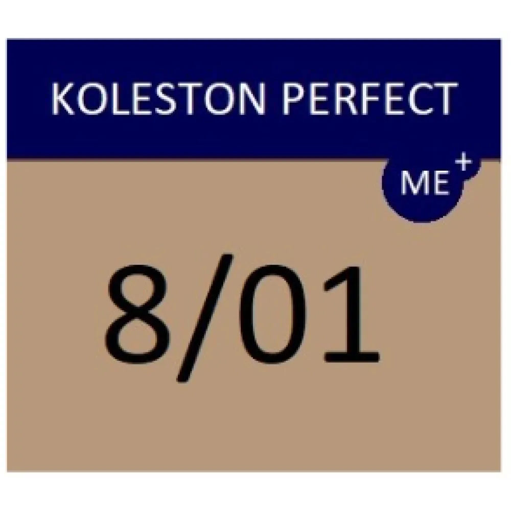 WELLA PROFESSIONALS KOLESTON PERFECT ME+ - Plaukų dažai, 8/01 - Šviesus natūralus pelenų blondas