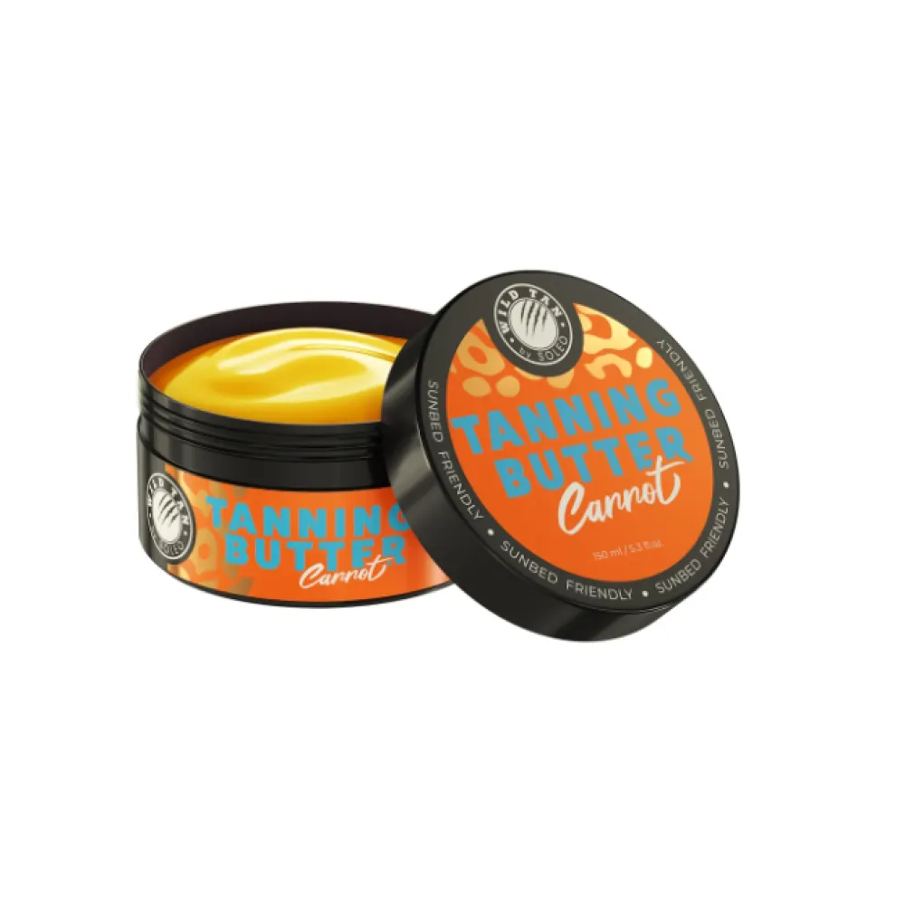 SOLEO Wild Tan Carrot Tanning Butter - įdegio sviestas su morkų aliejumi ir mango ekstraktu, 150 ml