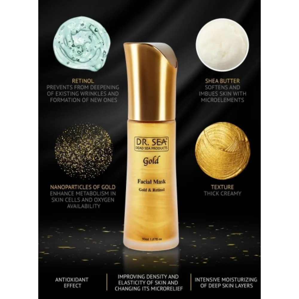 Dr. SEA Veido kaukė su auksu ir retinoliu, 50 ml