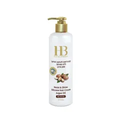 H&B Moist & Shine Argan Oil Hair Cream No-Rinse – drėkinantis ir blizgesį suteikiantis plaukų kremas su argano aliejumi ir silikonu, nenuplaunamas, 400 ml