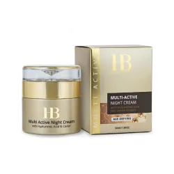 H&B PREMIUM LINE Multi-Active naktinis veido kremas su hialurono rūgštimi ir kaviarų ekstraktu