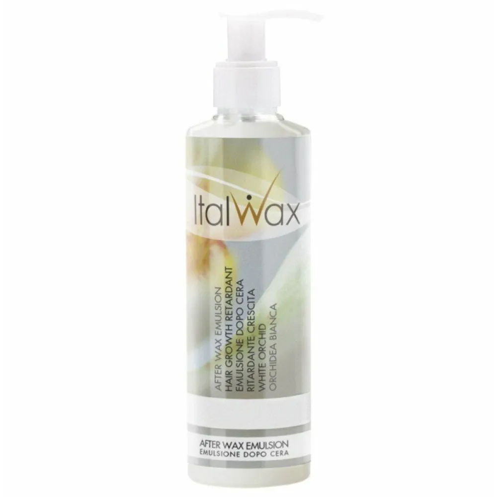 Italwax After Wax Emulsion — plaukų atauginimą stabdanti emulsija po depiliacijos su baltąja orchidėja, 250 ml
