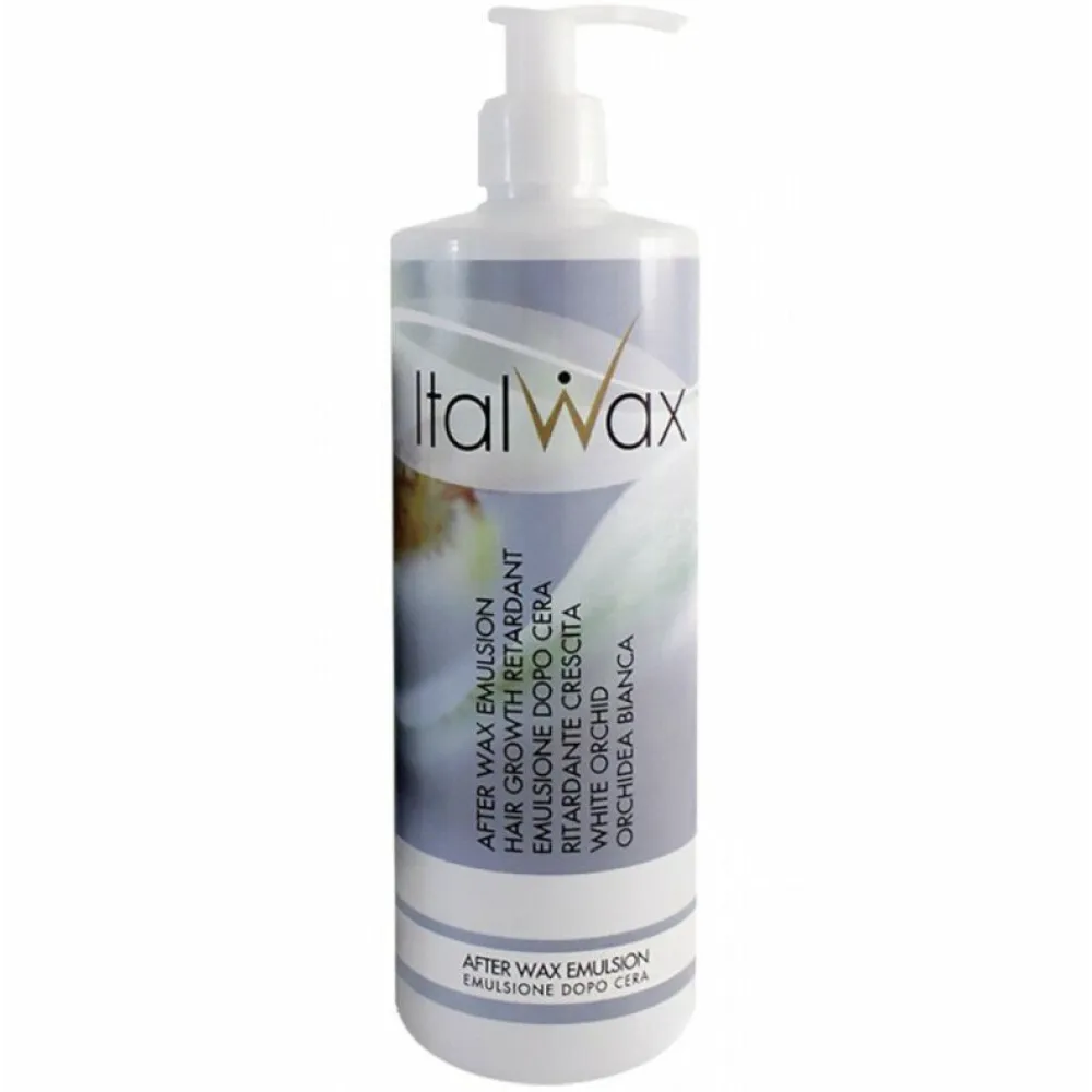 Italwax After Wax Emulsion Hair Growth Retardant White Orchid – emulsija po depiliacijos, lėtina plaukelių atauginėjimą, su baltąja orchidėja, 500 ml