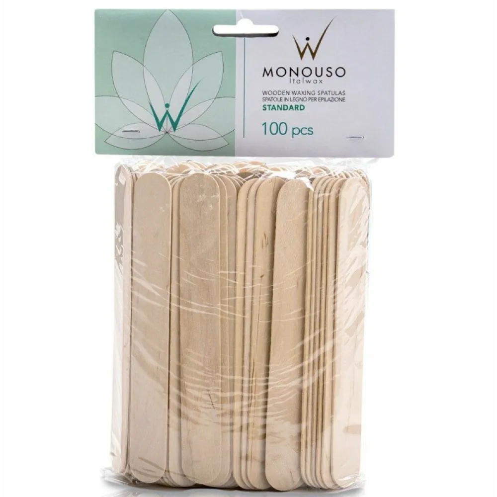 ItalWax medinės špachtelės, standartinės, 100 vnt.