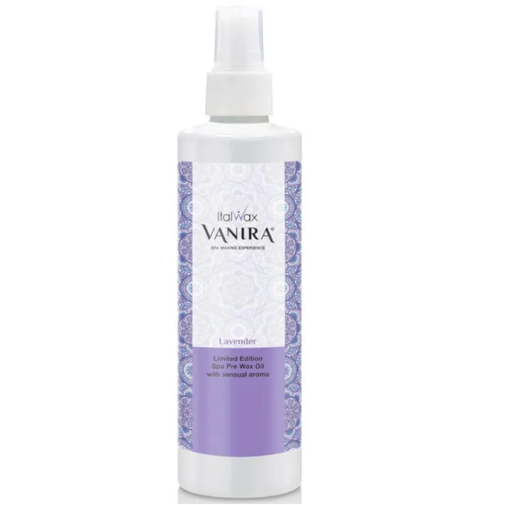 ItalWax VANIRA Pre Wax LAVANDA Oil – prieš depiliaciją skirtas aliejus su levanda, 250 ml